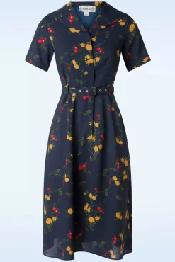 Alberta Bloom Floral Jurk In Marineblauw
