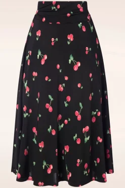 Ally Swing Rok Met Kersenprint In Zwart