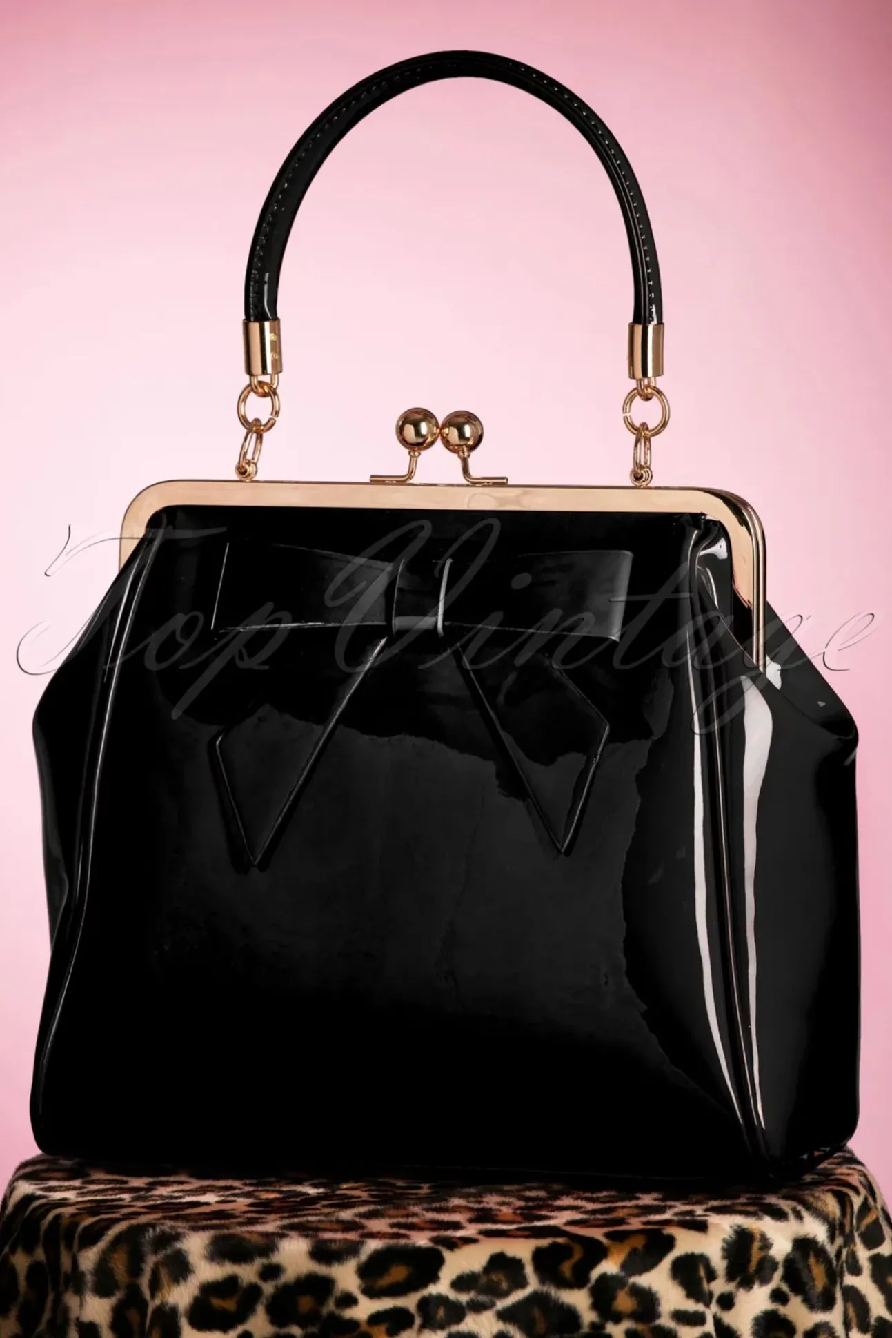 Amerikaanse Vintage Patenttas In Zwart