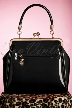 Amerikaanse Vintage Patenttas In Zwart