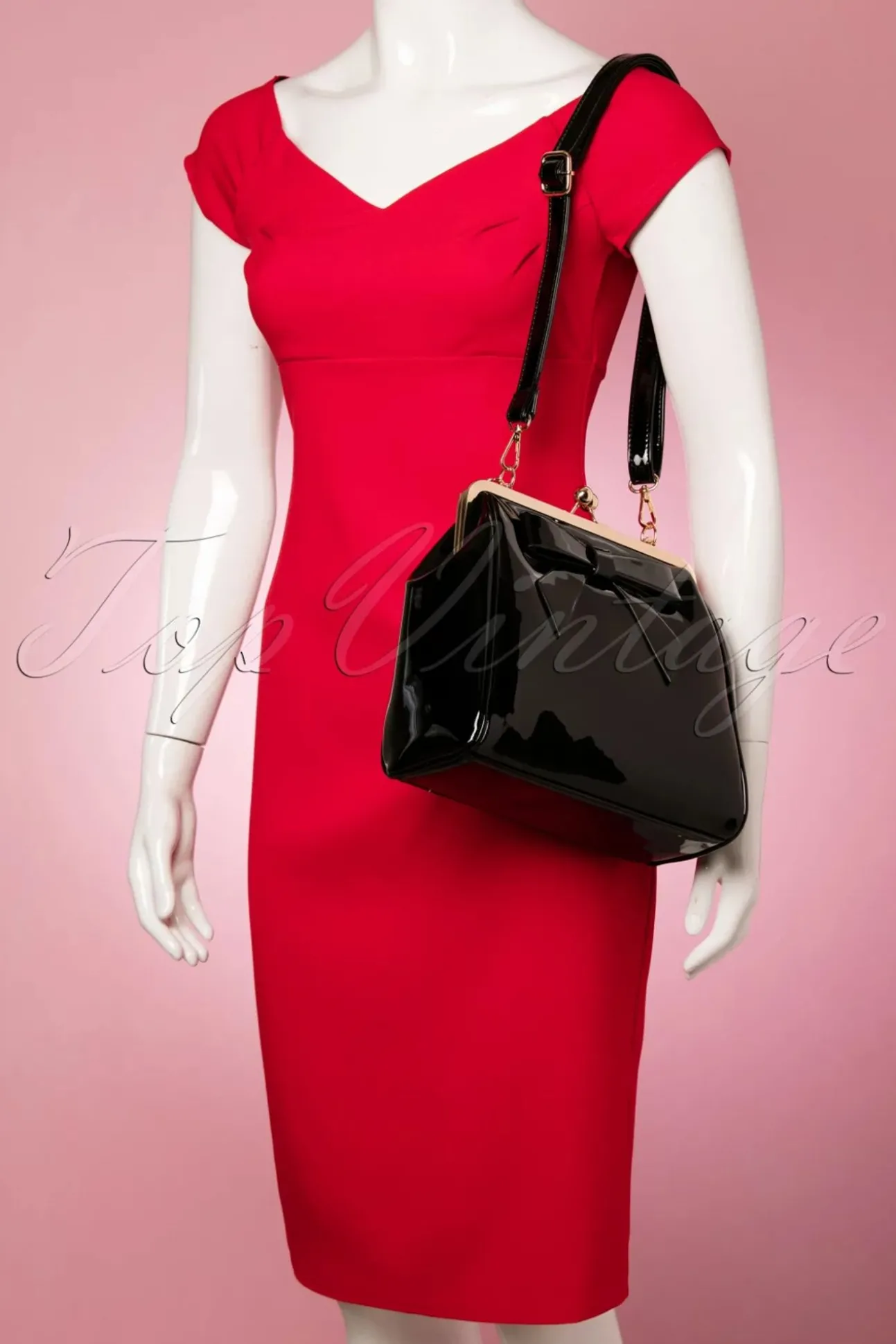 Amerikaanse Vintage Patenttas In Zwart