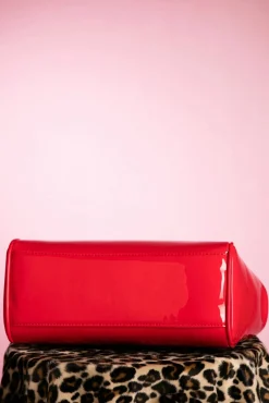 Amerikaanse Vintage Patenttas In Rood