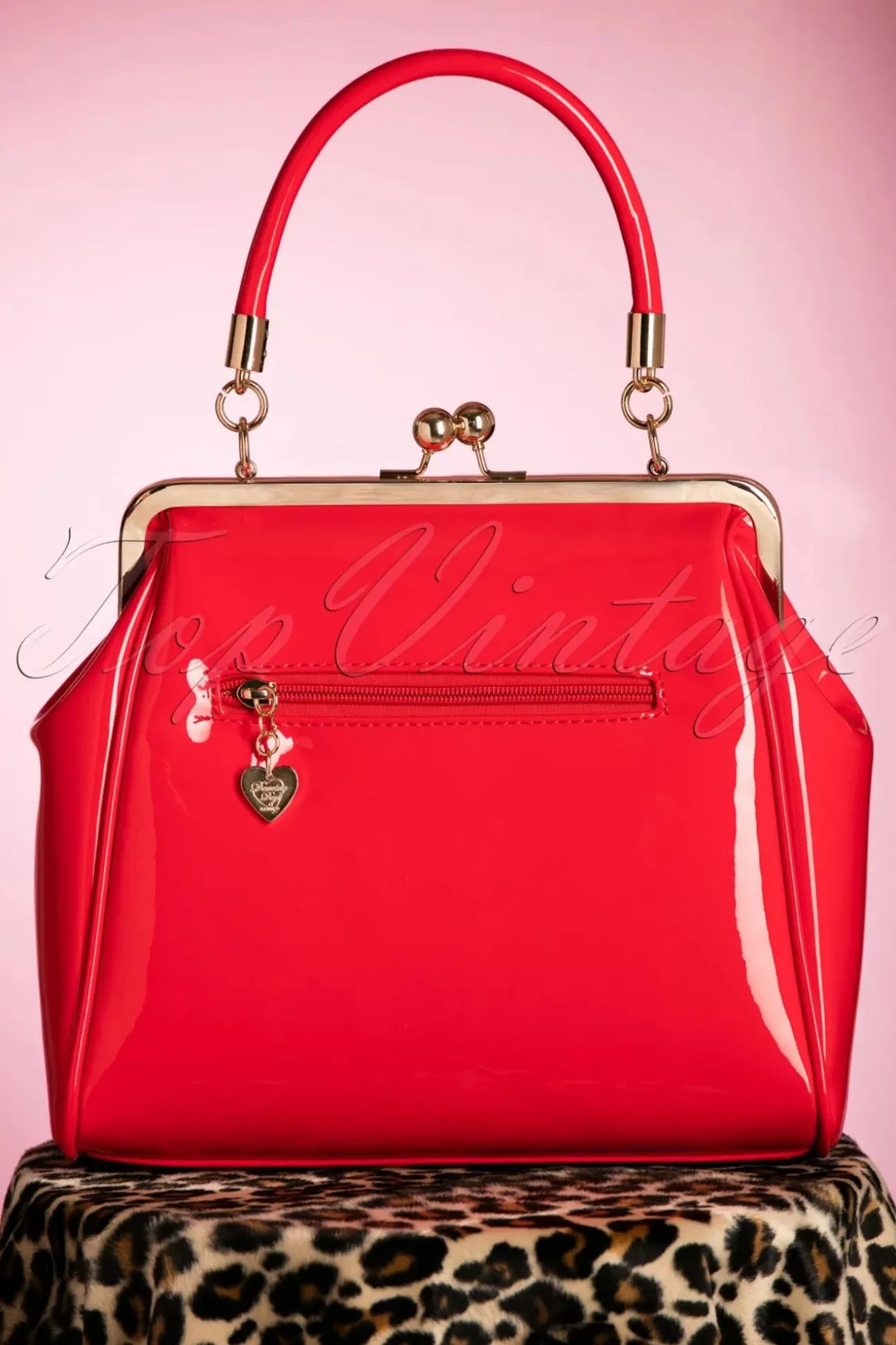 Amerikaanse Vintage Patenttas In Rood