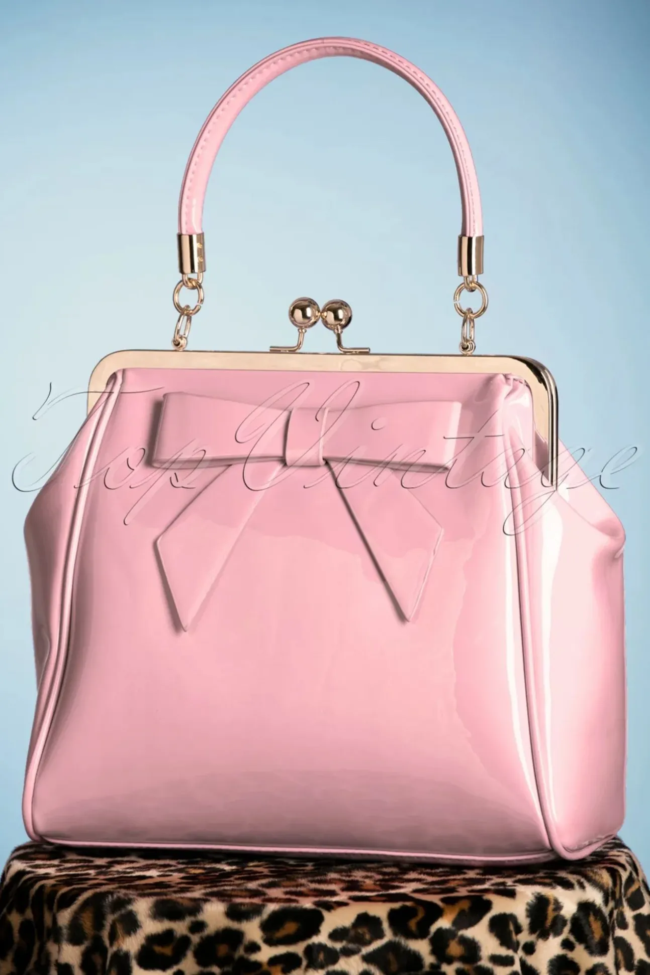 Amerikaanse Vintage Patenttas In Roze