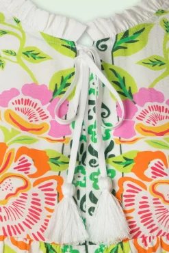 Anika Floral Top In Wit