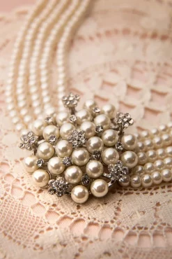 Audrey Creme Parel Choker Ketting