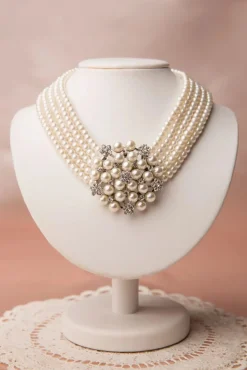 Audrey Creme Parel Choker Ketting