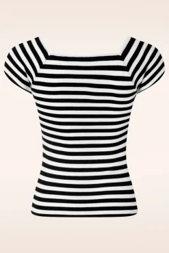 Audrey Gestreepte Top In Zwart