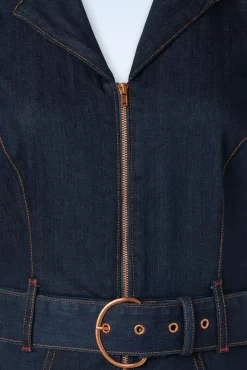 Audrey Jumpsuit Short Sleeve In Donkerdenim