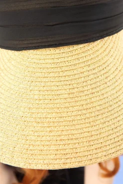 Augusta Strohoed Met Klep In Naturel En Zwart