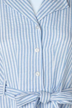 Ava Gestreepte Jurk In Lichtblauw