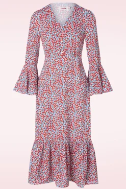 Bathilde Strawberry Fields Midi Jurk In Multi