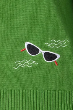 Beach Glasses Cardigan In Groen