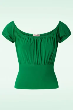 Belinda Off-Shoulder Top In Groen