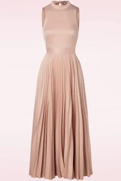 Bella Geplooide Maxi Jurk In Blush Pink