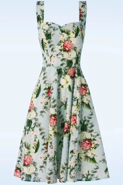 Bloom Halter Swing Jurk In Lichtblauw