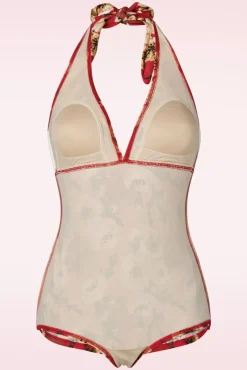 Blossom One Piece Halterbadpak In Rood