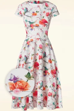 Blythe Birds Swing Jurk In Wit