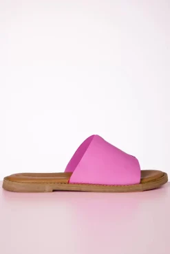 Britt Lederen Slippers In Roze