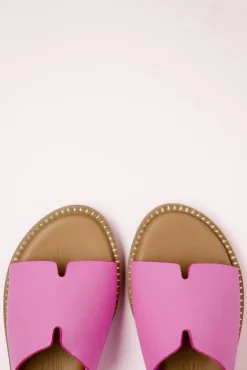 Britt Lederen Slippers In Roze