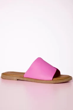 Britt Lederen Slippers In Roze