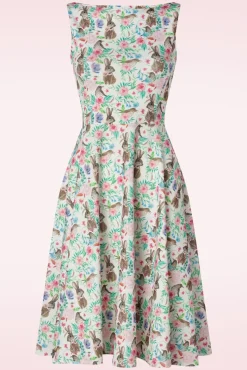Bunny Hop Swing Jurk In Wit En Multi