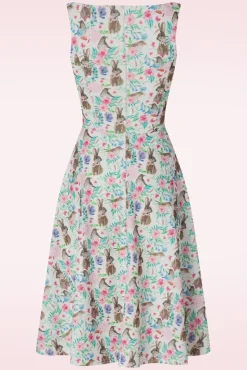 Bunny Hop Swing Jurk In Wit En Multi