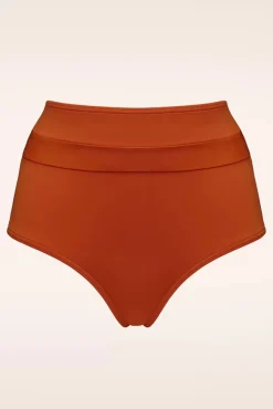 Cache Coeur High Waist Bikini Broekje In Roest Oranje