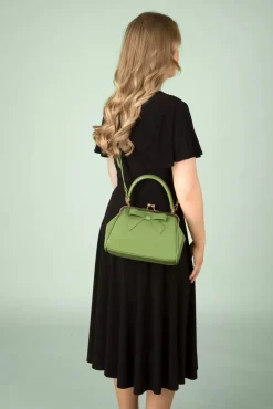 California Nights Lak Handtas In Bleekgroen