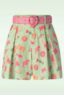 Candy Belted Shorts In Mint