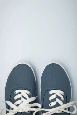 Canvas Sneakers In Indigo Blauw
