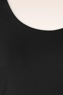 Carice Uni Rib Top In Zwart