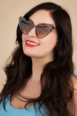 Cat Eye Hartvormige Zonnebril In Luipaard