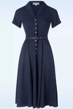 Caterina Swing Jurk In Marineblauw