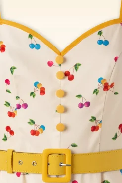 Chacha Cherry Swingjurk In Creme