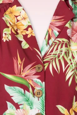 Charlene Honolulu Blouse-Jurk In Bordeauxrood