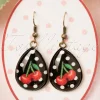 Cherry Drop Oorbellen In Zwart En Rood