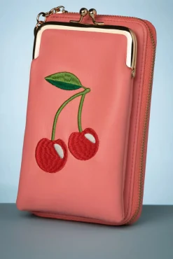 Cherry Pie Crossbody Telefoontasje In Koraalroze