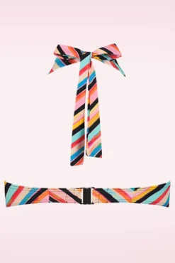 Chevron Chic Padded Bikini Top In Multi