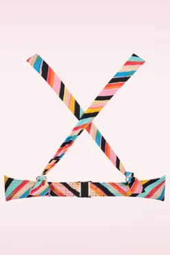 Chevron Chic Padded Bikini Top In Multi