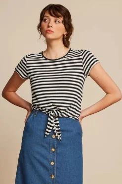 Chopito Stripe Knot T-Shirt In Zwart