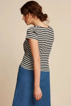 Chopito Stripe Knot T-Shirt In Zwart