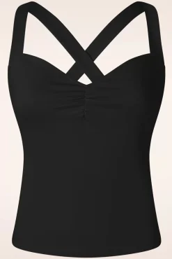 Cindy Cross Back Top In Zwart