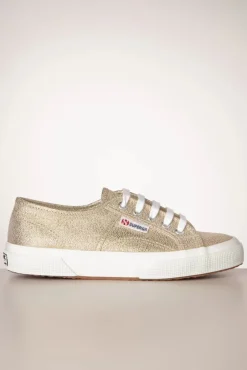 Classic Glitter Sneakers In Goud