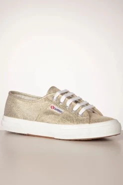 Classic Glitter Sneakers In Goud
