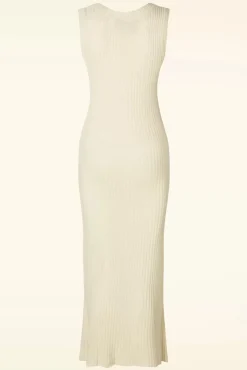 Cleo Gebreide Jurk In Gebroken Wit