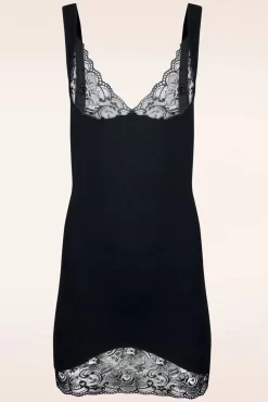 Comfort Kanten Jurk In Zwart