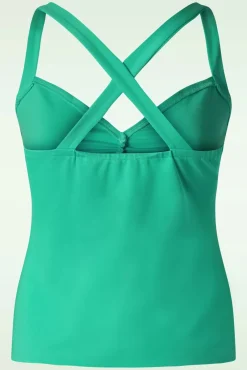 Cross Back Top In Turquoise