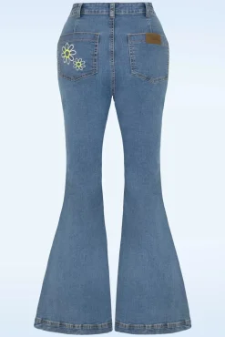 Daisy Flower Power Jeans In Licht Blauw
