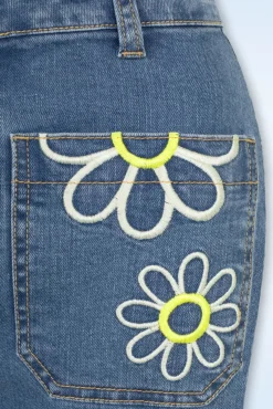 Daisy Flower Power Jeans In Licht Blauw
